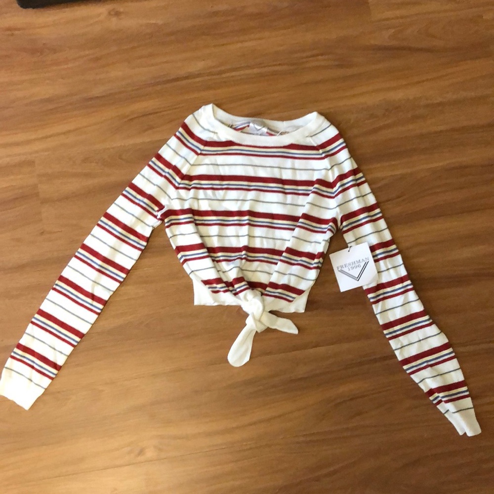 Long sleeve striped Crop top